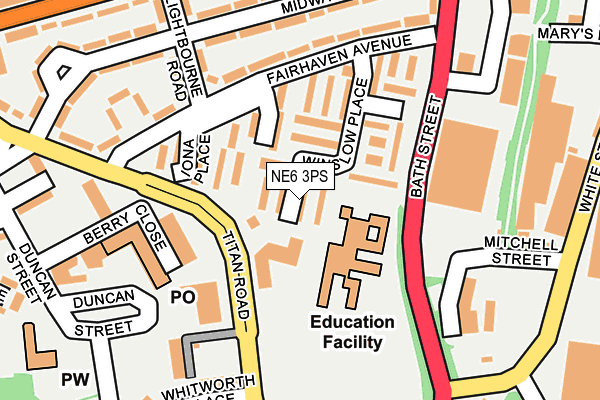 NE6 3PS map - OS OpenMap – Local (Ordnance Survey)