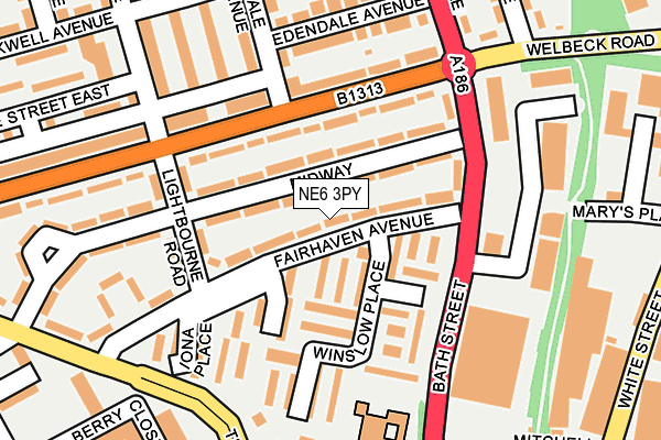 NE6 3PY map - OS OpenMap – Local (Ordnance Survey)