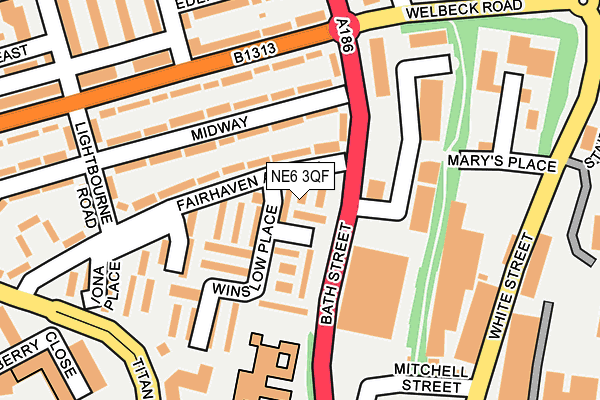 NE6 3QF map - OS OpenMap – Local (Ordnance Survey)