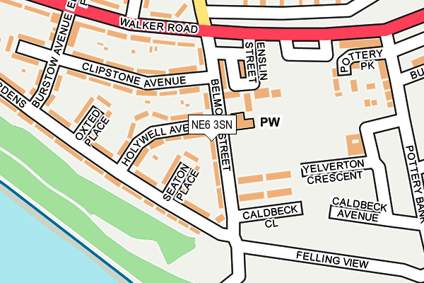 NE6 3SN map - OS OpenMap – Local (Ordnance Survey)