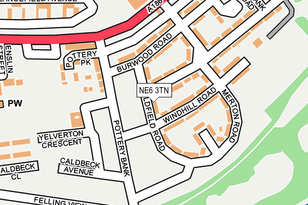 NE6 3TN map - OS OpenMap – Local (Ordnance Survey)