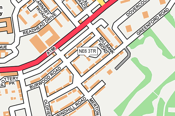 NE6 3TR map - OS OpenMap – Local (Ordnance Survey)