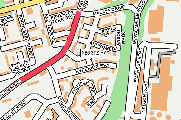 NE6 3TZ map - OS OpenMap – Local (Ordnance Survey)
