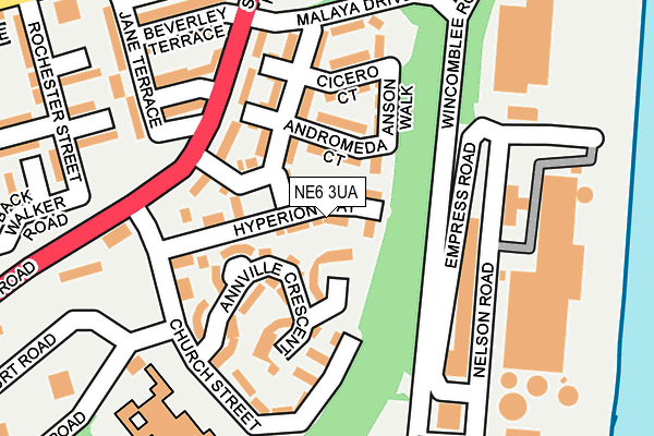 NE6 3UA map - OS OpenMap – Local (Ordnance Survey)