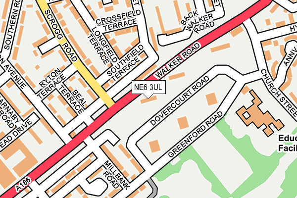 NE6 3UL map - OS OpenMap – Local (Ordnance Survey)