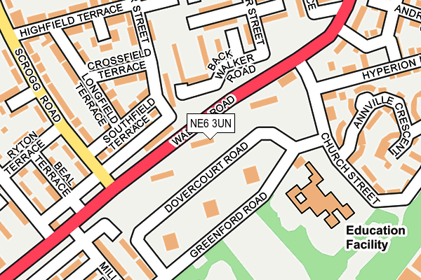 NE6 3UN map - OS OpenMap – Local (Ordnance Survey)