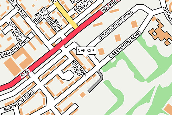 NE6 3XP map - OS OpenMap – Local (Ordnance Survey)