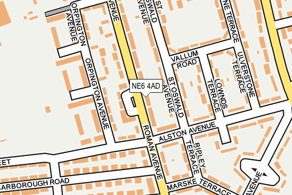 NE6 4AD map - OS OpenMap – Local (Ordnance Survey)