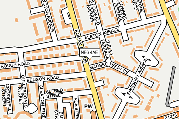 NE6 4AE map - OS OpenMap – Local (Ordnance Survey)