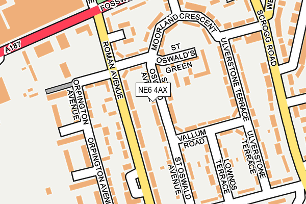 NE6 4AX map - OS OpenMap – Local (Ordnance Survey)
