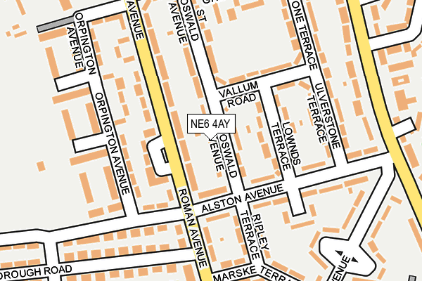 NE6 4AY map - OS OpenMap – Local (Ordnance Survey)