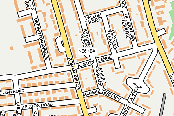 NE6 4BA map - OS OpenMap – Local (Ordnance Survey)