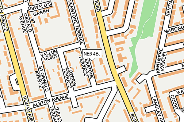 NE6 4BJ map - OS OpenMap – Local (Ordnance Survey)