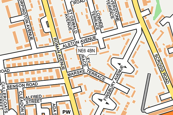 NE6 4BN map - OS OpenMap – Local (Ordnance Survey)