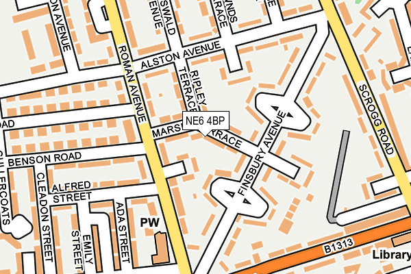 NE6 4BP map - OS OpenMap – Local (Ordnance Survey)