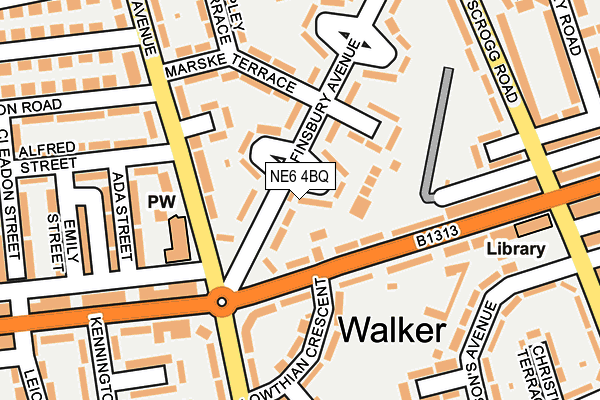 NE6 4BQ map - OS OpenMap – Local (Ordnance Survey)