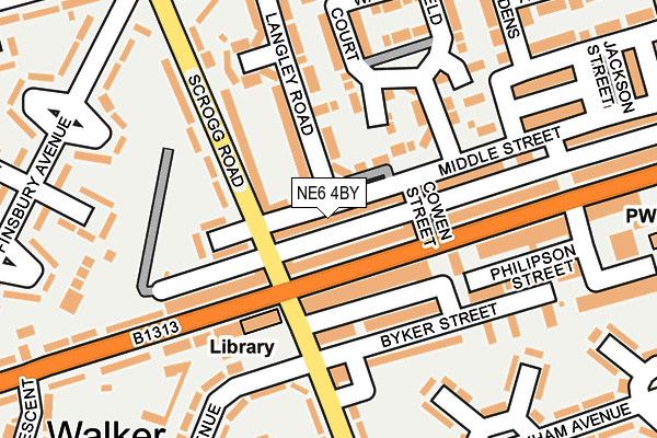 NE6 4BY map - OS OpenMap – Local (Ordnance Survey)