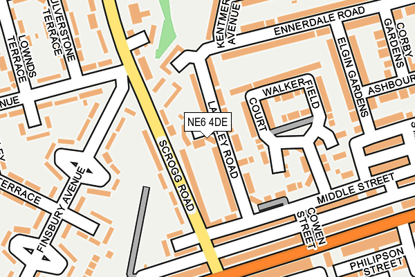 NE6 4DE map - OS OpenMap – Local (Ordnance Survey)