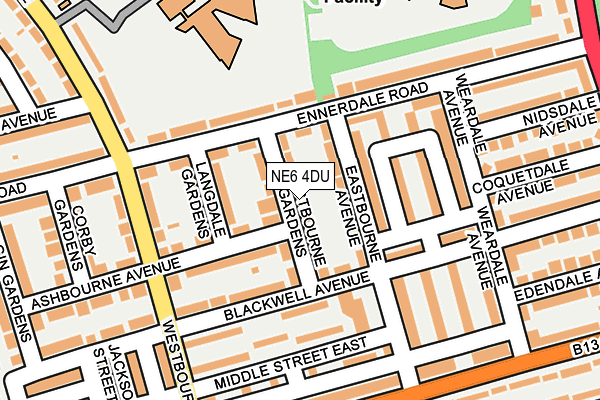 NE6 4DU map - OS OpenMap – Local (Ordnance Survey)