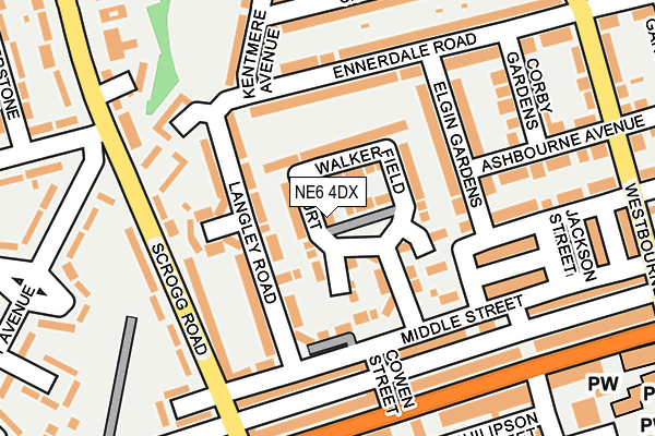 NE6 4DX map - OS OpenMap – Local (Ordnance Survey)