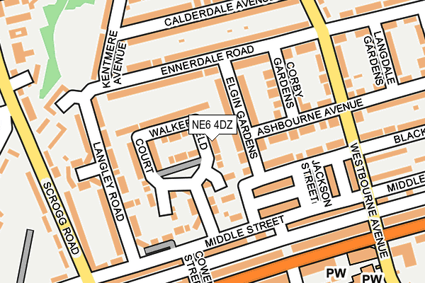 NE6 4DZ map - OS OpenMap – Local (Ordnance Survey)