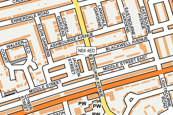 NE6 4ED map - OS OpenMap – Local (Ordnance Survey)