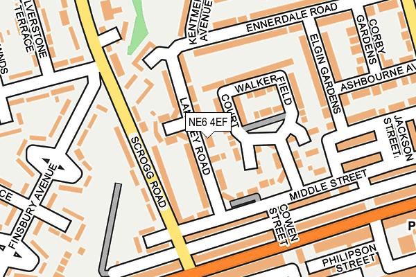 NE6 4EF map - OS OpenMap – Local (Ordnance Survey)