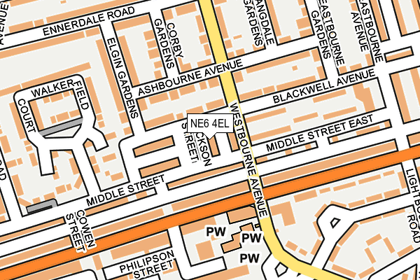 NE6 4EL map - OS OpenMap – Local (Ordnance Survey)