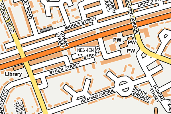 NE6 4EN map - OS OpenMap – Local (Ordnance Survey)