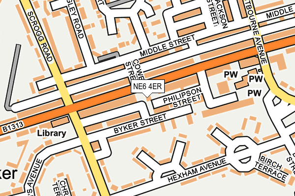 NE6 4ER map - OS OpenMap – Local (Ordnance Survey)