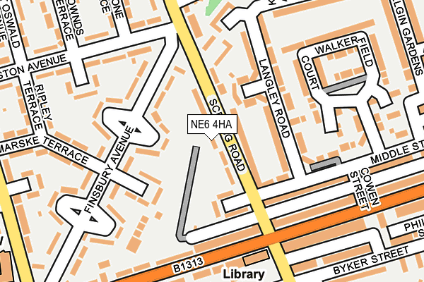 NE6 4HA map - OS OpenMap – Local (Ordnance Survey)