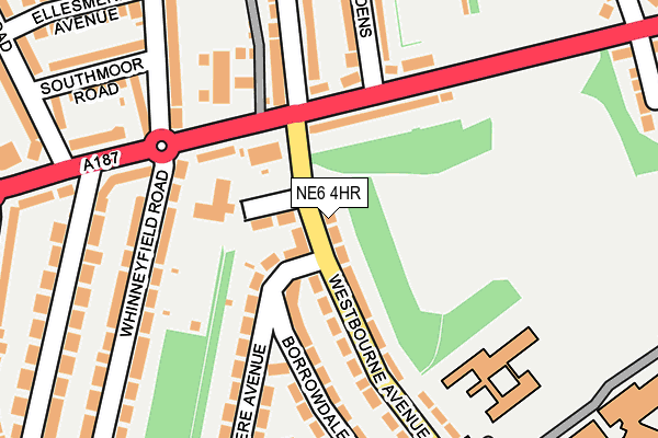 NE6 4HR map - OS OpenMap – Local (Ordnance Survey)