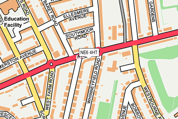 NE6 4HT map - OS OpenMap – Local (Ordnance Survey)