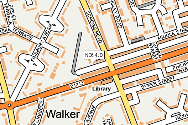 NE6 4JD map - OS OpenMap – Local (Ordnance Survey)