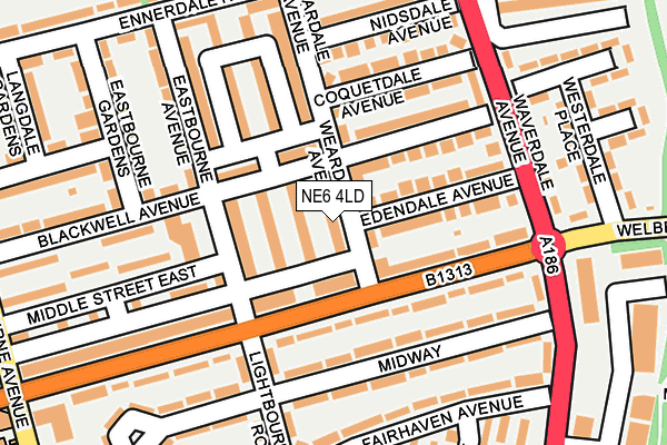 NE6 4LD map - OS OpenMap – Local (Ordnance Survey)