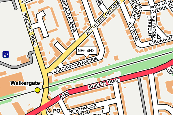 NE6 4NX map - OS OpenMap – Local (Ordnance Survey)