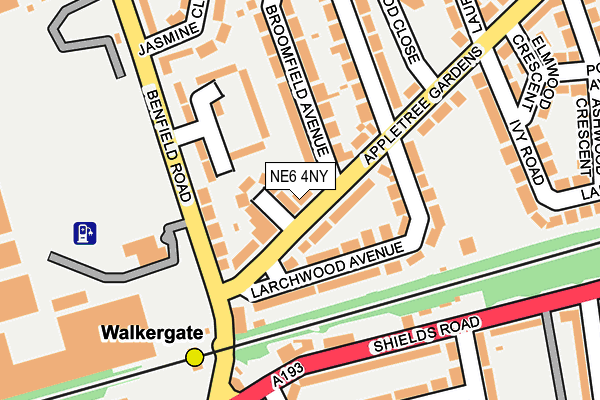 NE6 4NY map - OS OpenMap – Local (Ordnance Survey)
