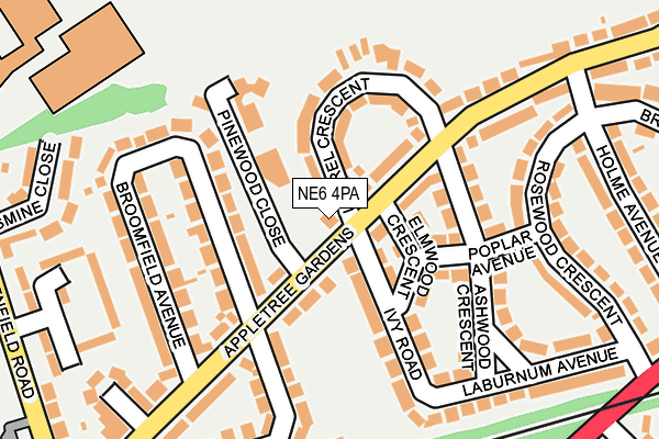 NE6 4PA map - OS OpenMap – Local (Ordnance Survey)