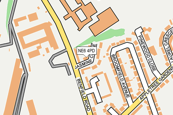 NE6 4PD map - OS OpenMap – Local (Ordnance Survey)