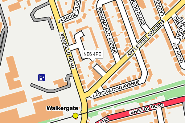NE6 4PE map - OS OpenMap – Local (Ordnance Survey)