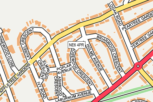 NE6 4PR map - OS OpenMap – Local (Ordnance Survey)