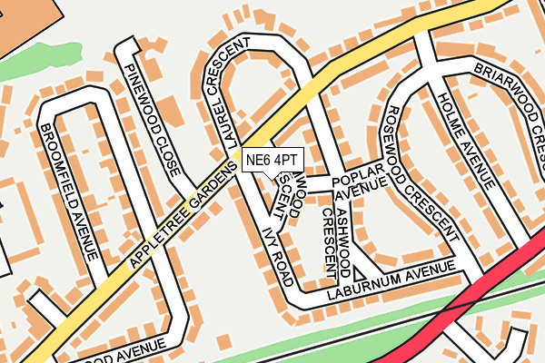 NE6 4PT map - OS OpenMap – Local (Ordnance Survey)