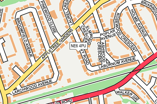 NE6 4PU map - OS OpenMap – Local (Ordnance Survey)