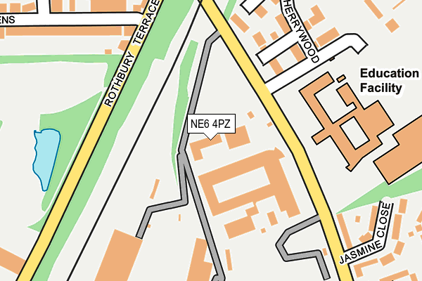 NE6 4PZ map - OS OpenMap – Local (Ordnance Survey)