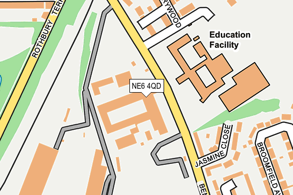 NE6 4QD map - OS OpenMap – Local (Ordnance Survey)