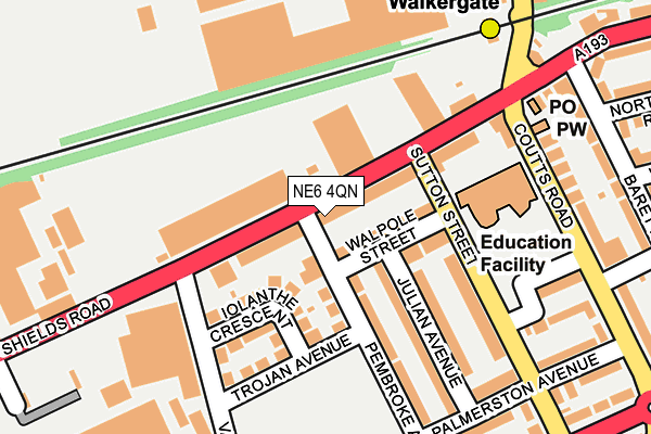 NE6 4QN map - OS OpenMap – Local (Ordnance Survey)