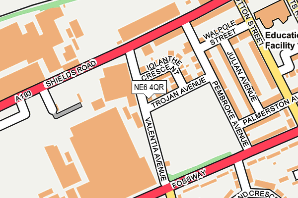 NE6 4QR map - OS OpenMap – Local (Ordnance Survey)