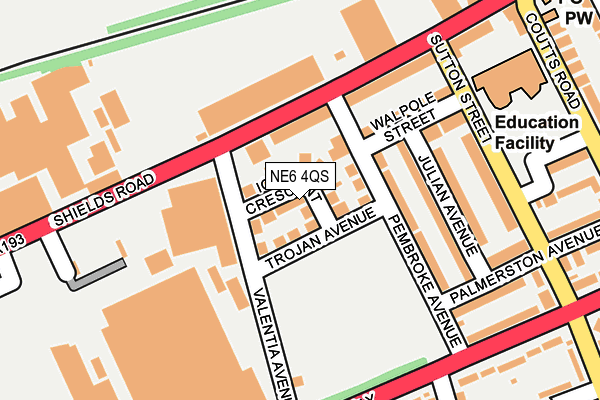 NE6 4QS map - OS OpenMap – Local (Ordnance Survey)