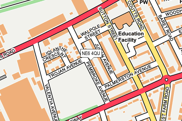 NE6 4QU map - OS OpenMap – Local (Ordnance Survey)