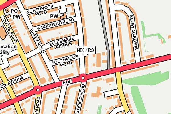 NE6 4RQ map - OS OpenMap – Local (Ordnance Survey)